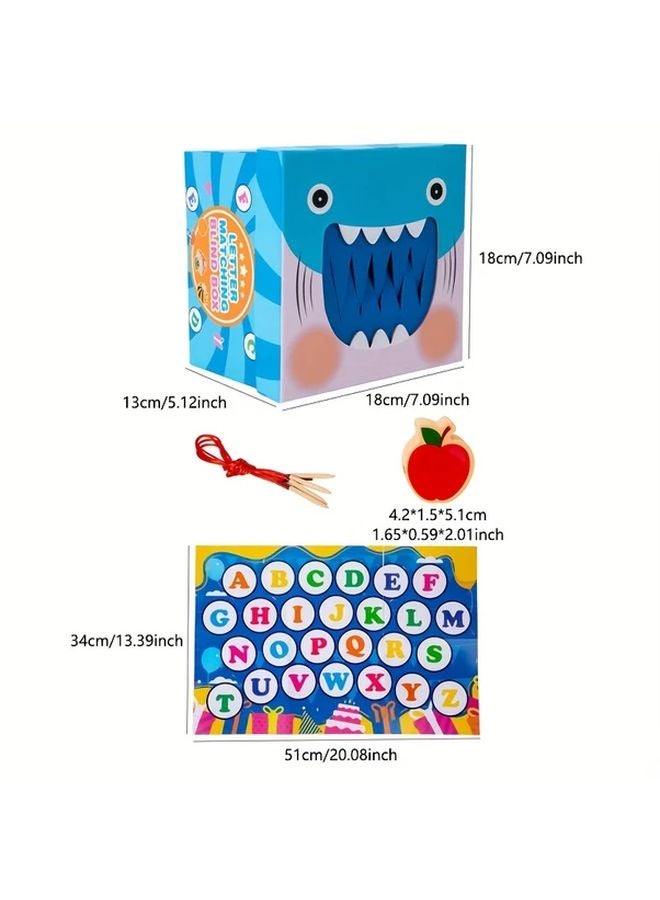 Shark Alphabet Block Beaded Pairing Box Educational Toy For Toddlers With Beads - Image 2
